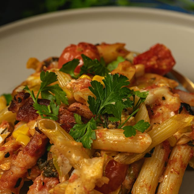 Pasta with Eggplant Parm.